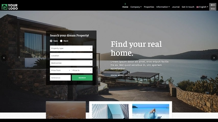 Preview of a customisable CASAFARI CRM website template 01